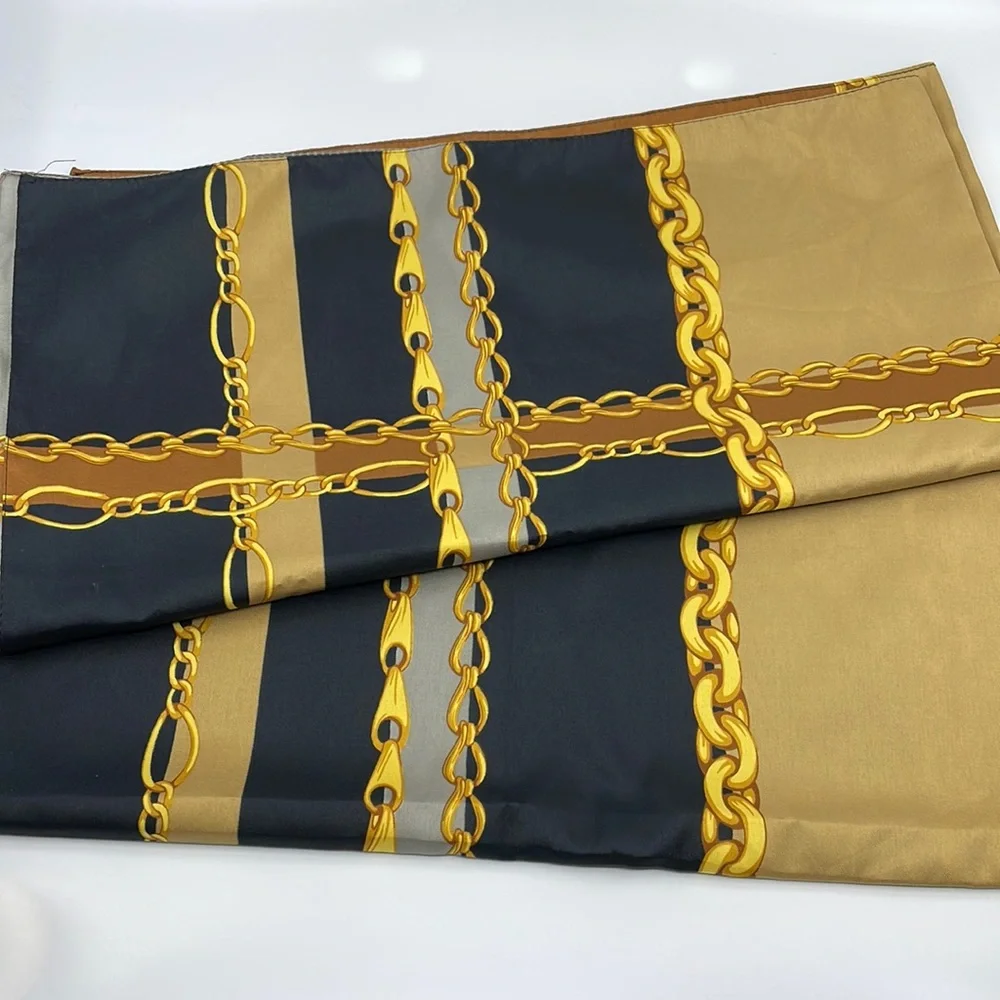 Eximious of London gold chain square scarf   34” x 34”